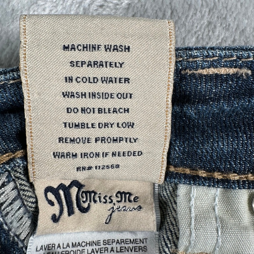 Miss Me Bootcut Jeans Womens 29 Blue Low-Rise Western Y2K Cowgirl Boho McBling - Picture 11 of 11